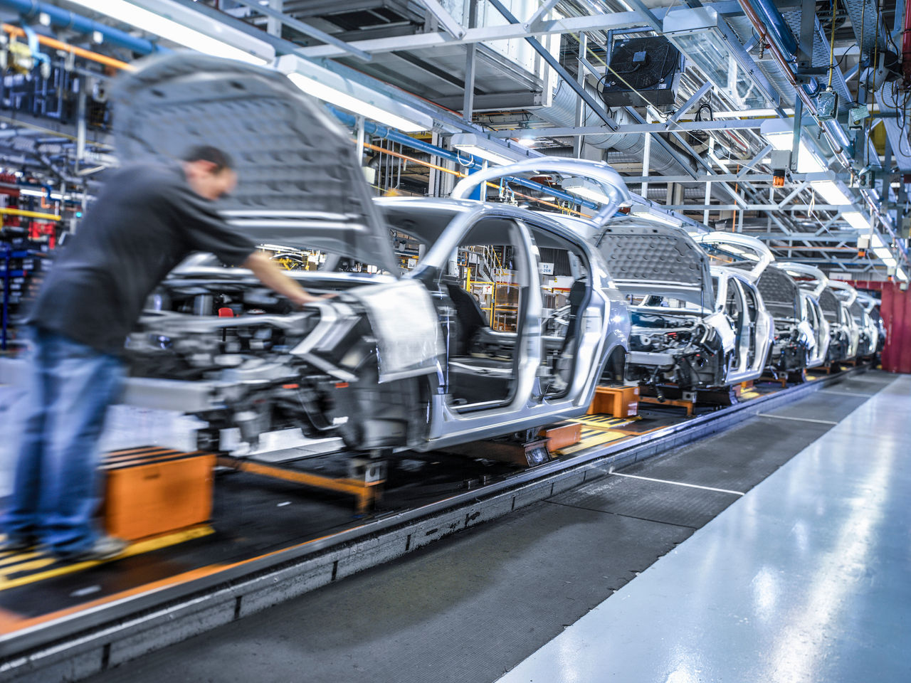 Automobiles having components installed on an assembly line 