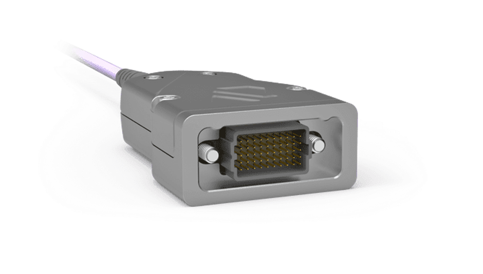 AirBorn FOCuS Active Optical Cable Assembly with jacking screws.