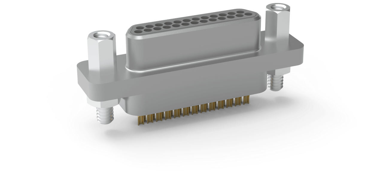 AirBorn M Series, Micro-D Cable-Mount Plug in a vertical orientation.