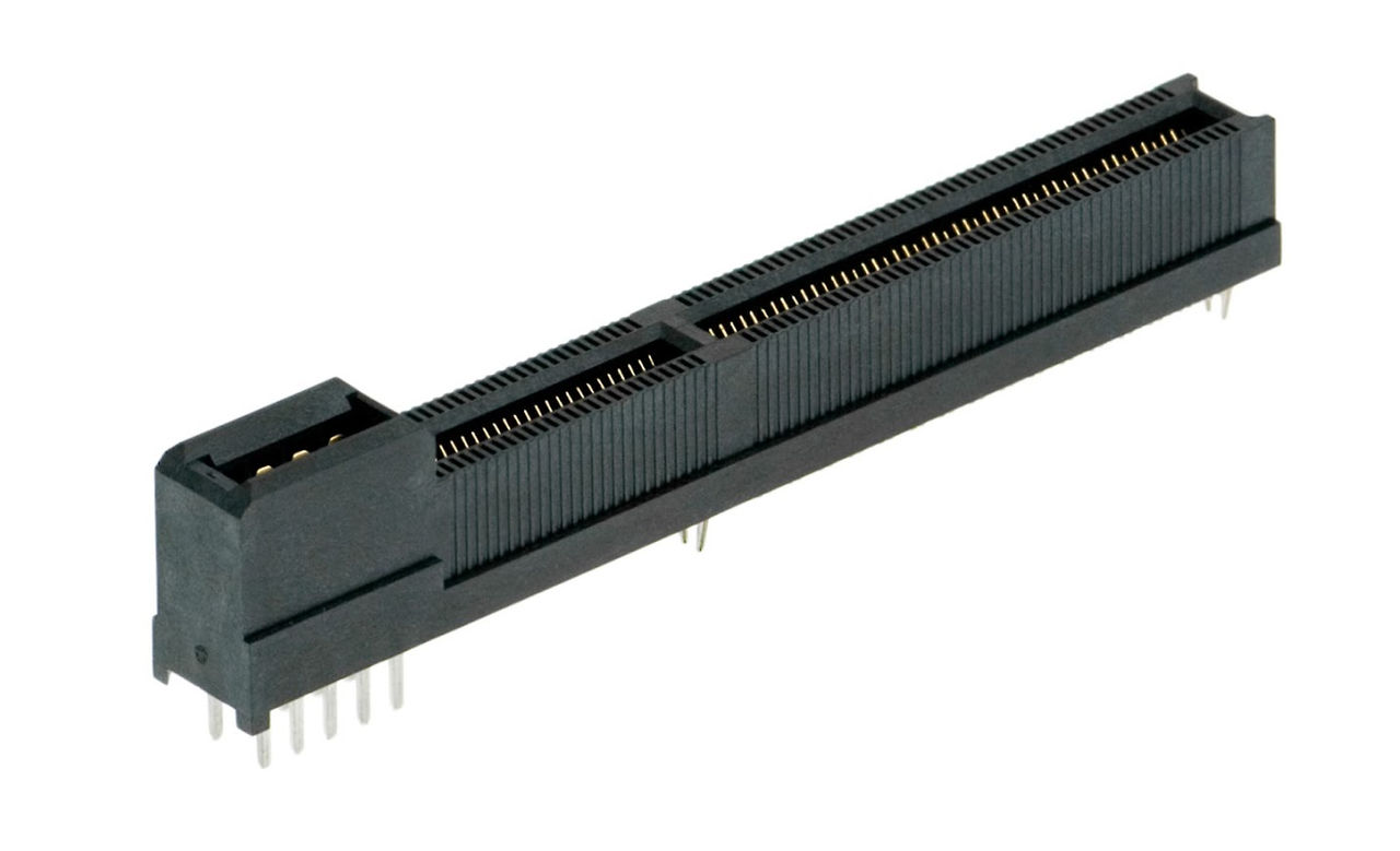 High-speed EdgeLine card edge connectors.