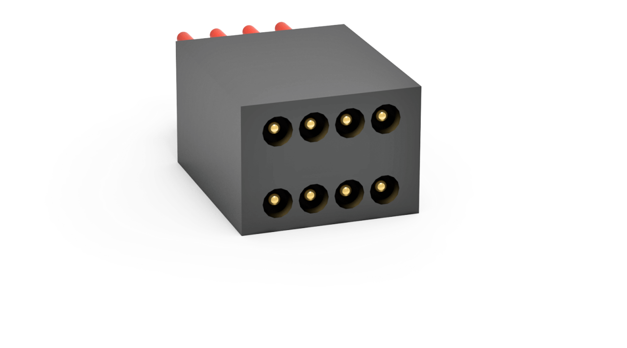 AirBorn AirStrip Board-Mount Plug in a vertical orientation with dual rows.